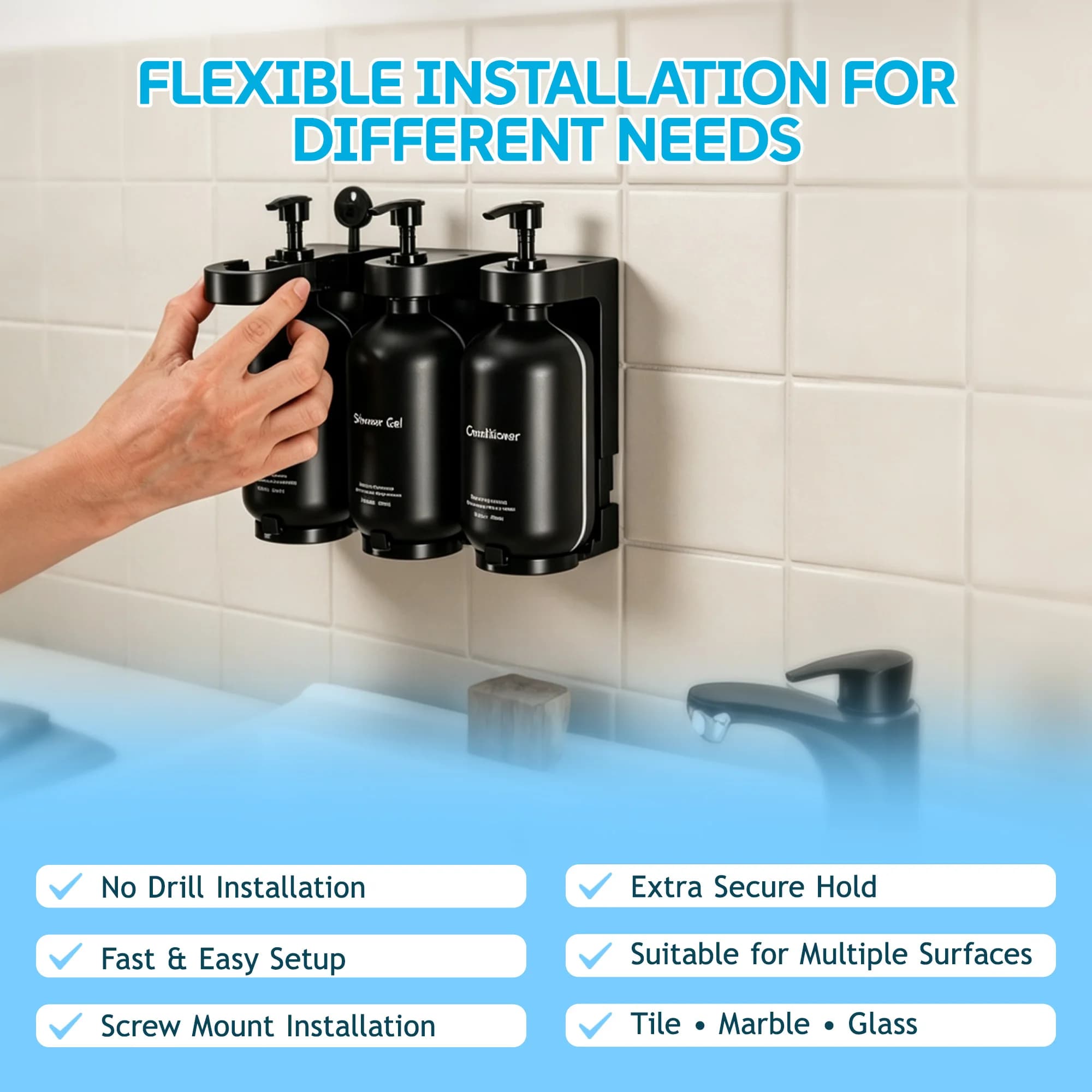 500ML Eco-Friendly Plastic Soap Dispenser for Hotel Specific Shower Gel Shampoo Liquid Personal Care Bottle