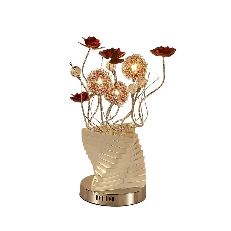 Lampada da scrivania moderna e semplice per matrimoni, lampada da comodino per camera da letto, regalo creativo a led in filo di alluminio rosa, piccola lampada da scrivania