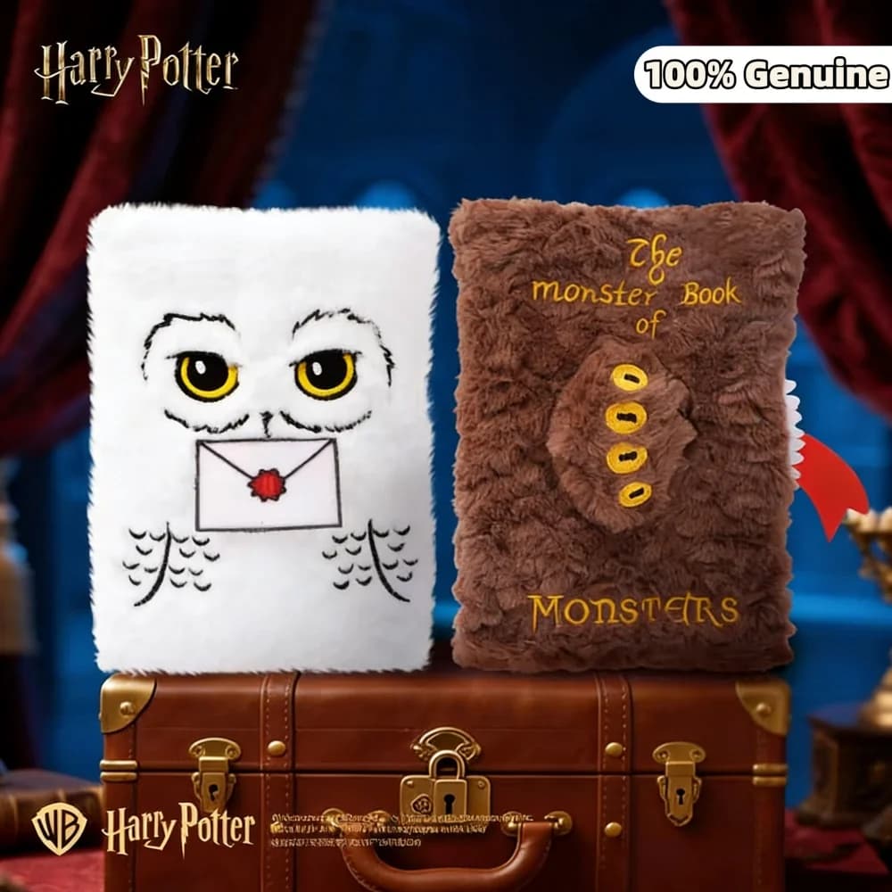 Autentica Copertina in Peluche A5 di Harry Potter, Agenda con Mostri di Hogwarts e Hedwig, Quaderni Protettivi, Regalo per Ragazze