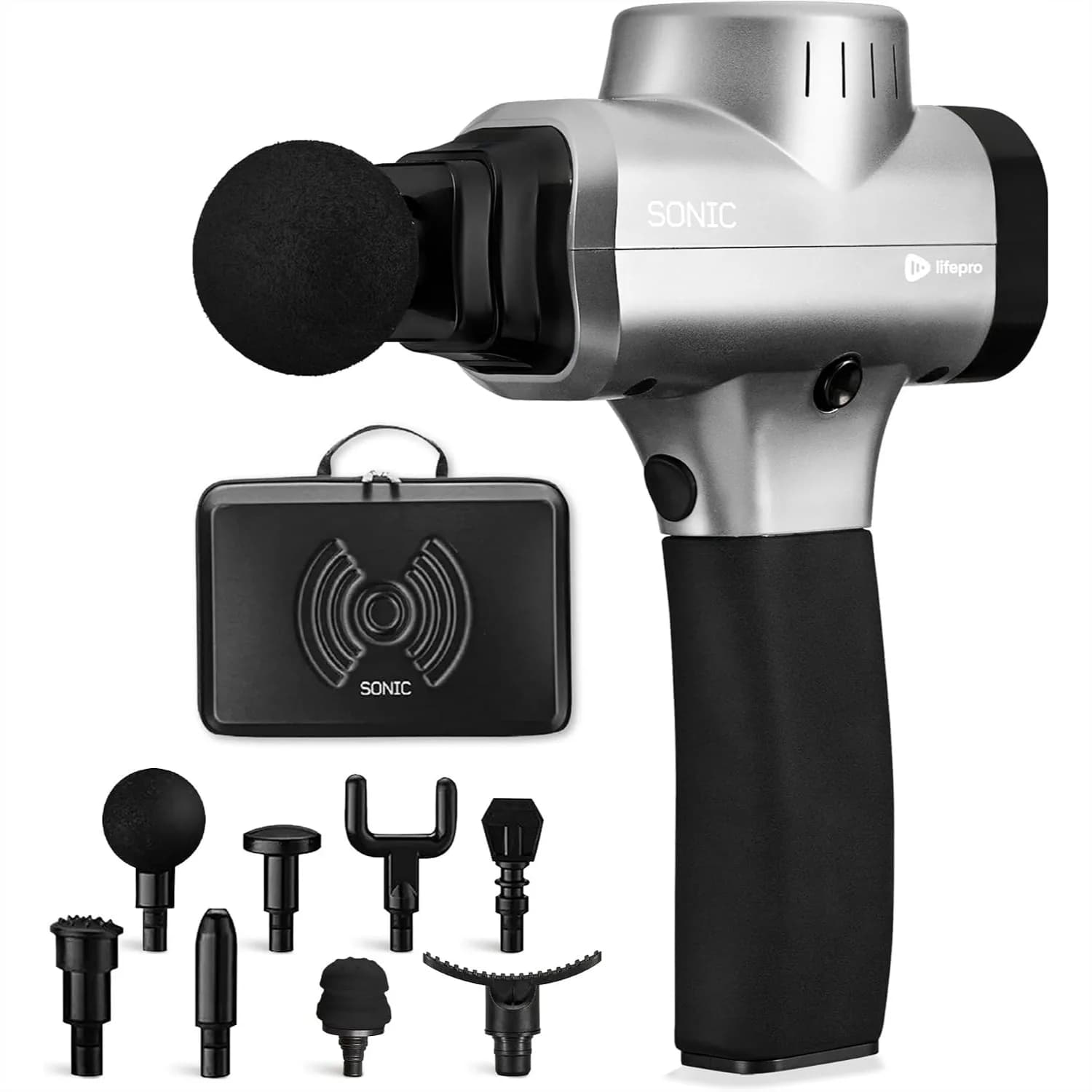 Massage Gun Deep Tissue with 8 Heads 5 Speeds for Athletes Muscle Recovery