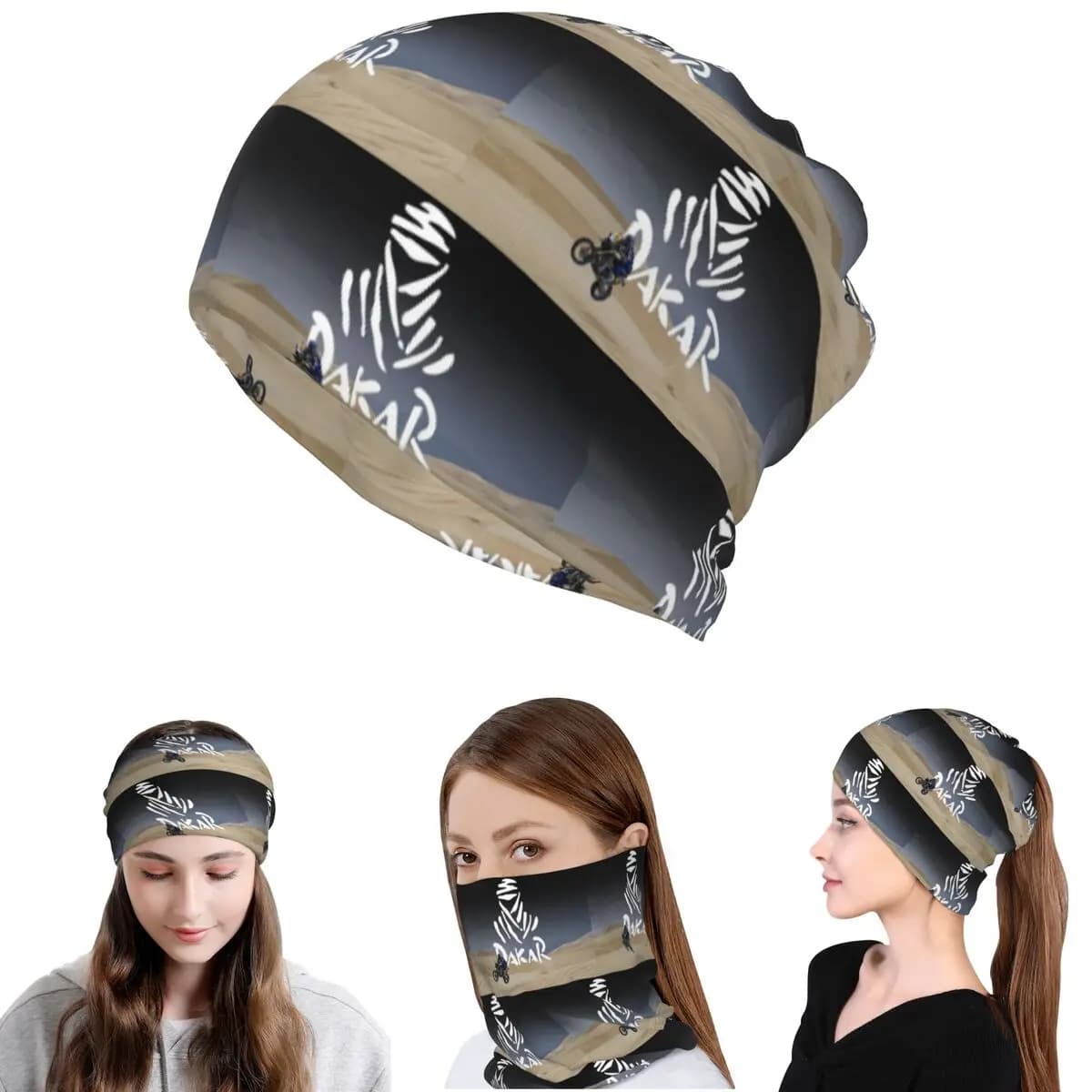 Dakar Rally Bandana Neck Gaiter Face Scarf Warm Cycling Scarf Beanies Hat for Men Women Adult Winter