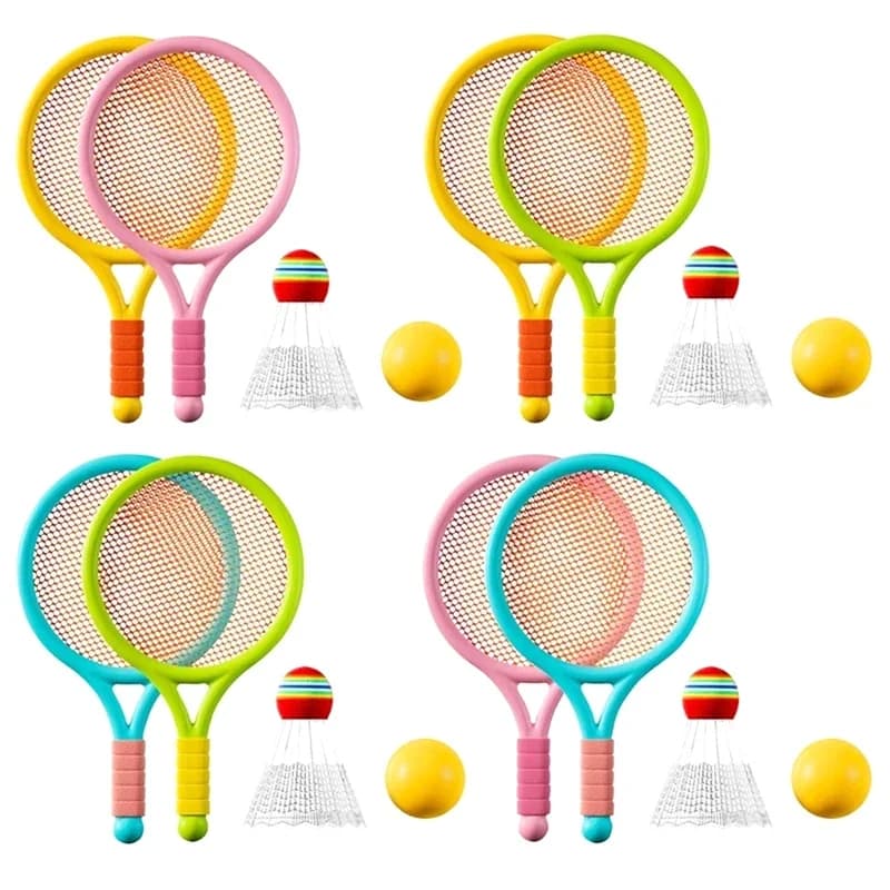 Children's badminton toy tennis racks with balls, badminton racket set Light sports game for indoors/outdoors for children