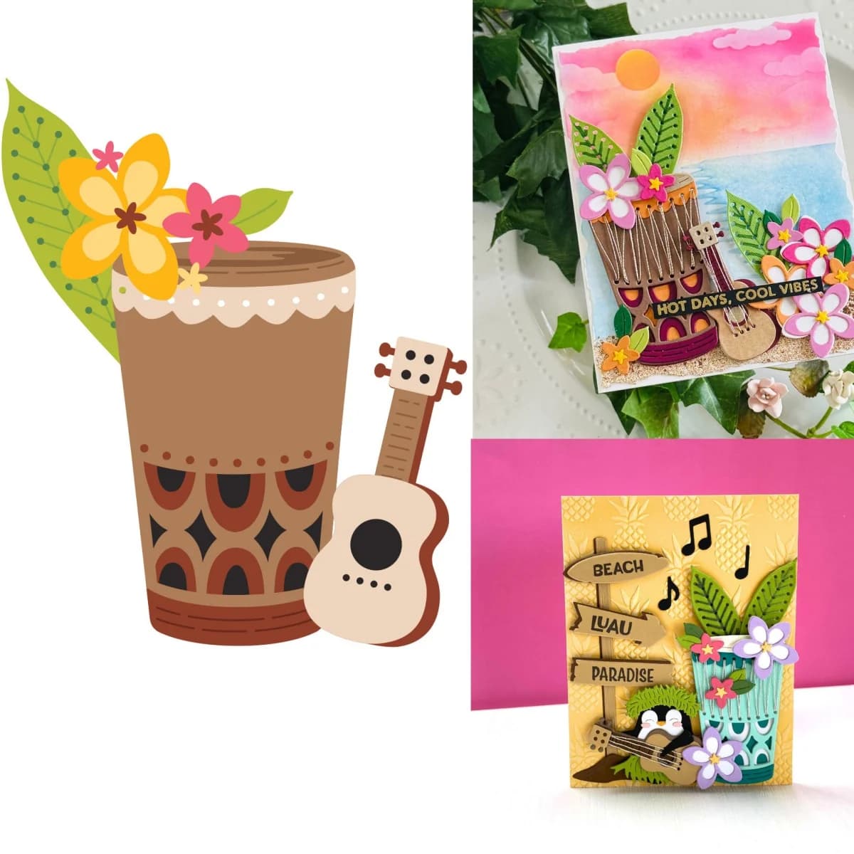 2026 Summer Chilled Luau Beats Metal Cutting Dies for DIY Decorating Scrapbook Paper Card Album Embossing Craft Die Supplies