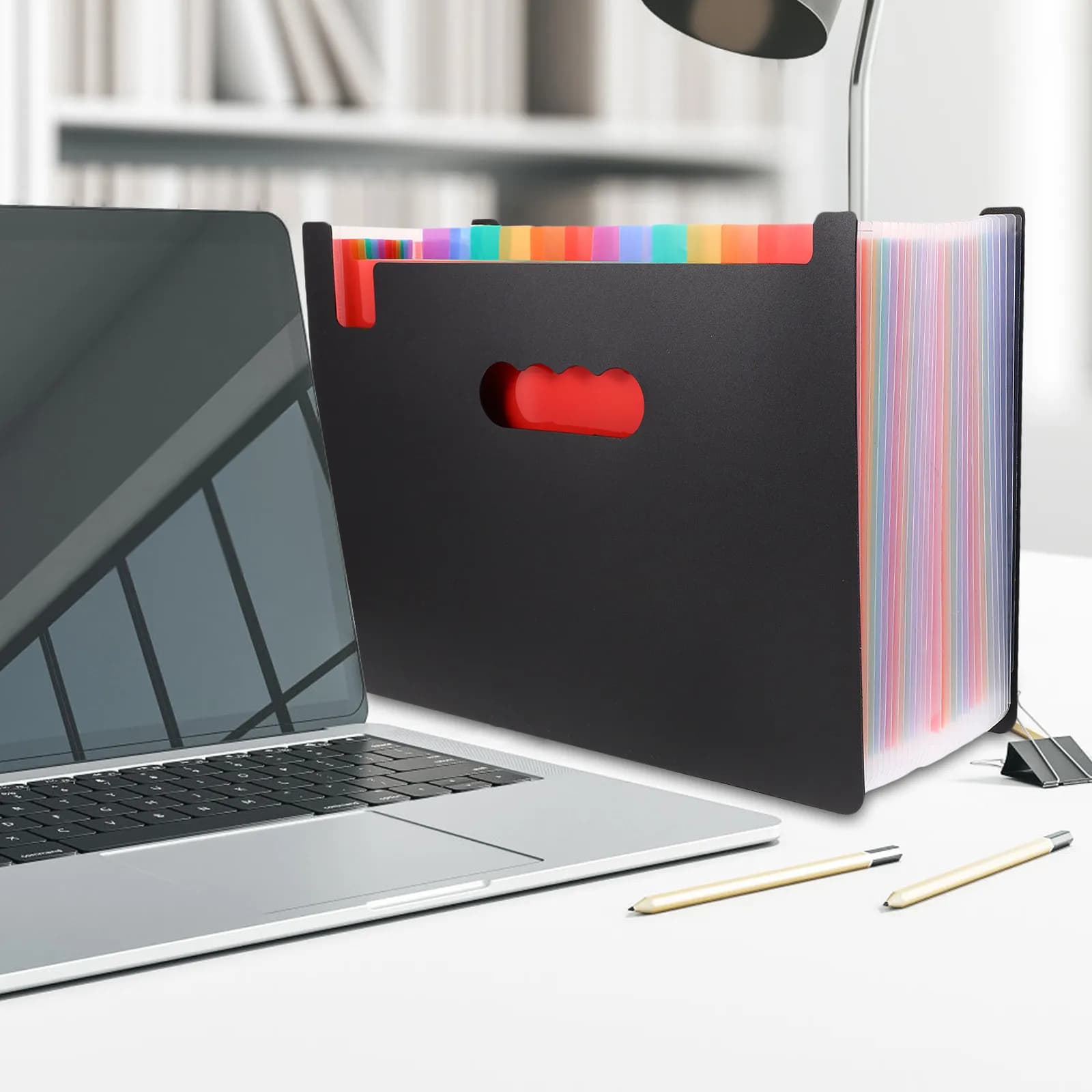 Cartella Portadocumenti Espandibile Multistrato Arcobaleno, Organizzatore a Fisarmonica per Ufficio, Porta Documenti, Porta Ricevute, Piccolo Organizzatore di File