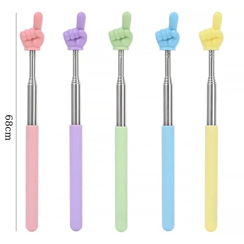 Classroom Student Reading Retractable Teacher Pointer Telescoping Finger Reading Stick Collapsible Finger Pointing Stick 68cm