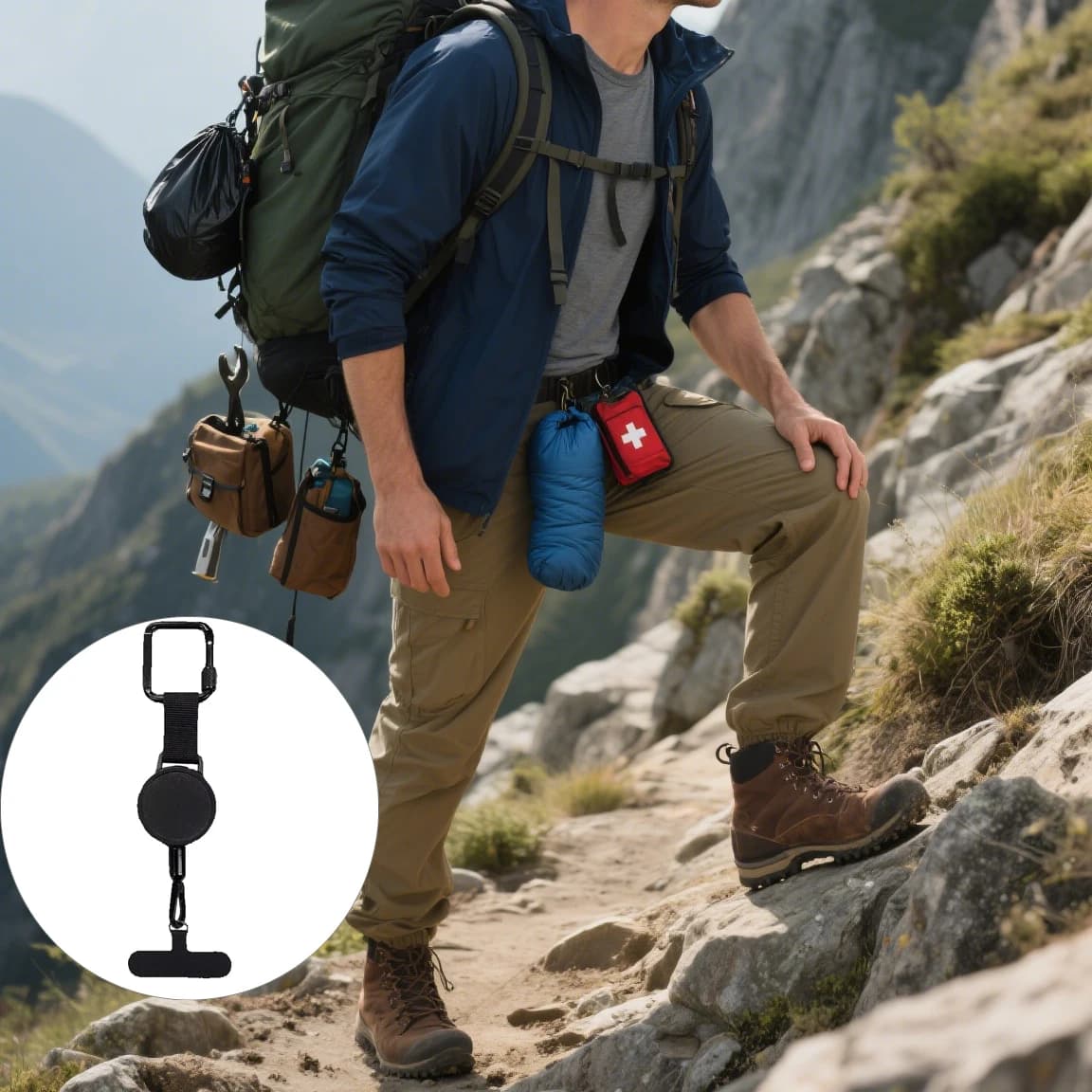 Cordino antifurto per cellulare da esterno, cinturino per supporto per telefono, cavo di sicurezza per smartphone con clip da cintura, cordino per cellulare da viaggio