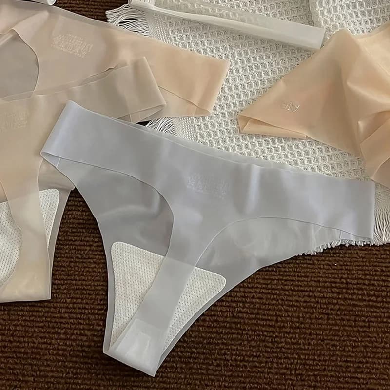 Perizoma da donna Ultra-sottile da donna Trasparente a vita bassa Sexy senza cuciture Tinta unita T-Pantaloni Lingerie ad asciugatura rapida Intimo femminile