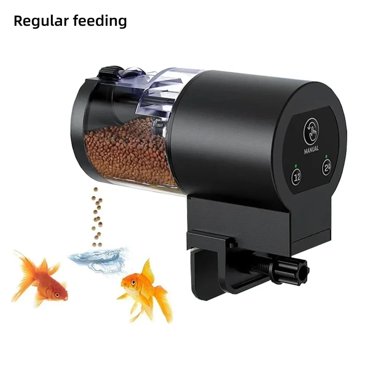 Automatic Fish Feeder 100ML Capacity Battery Operated Programmable Timer for Aquarium Fish Tank Easy To Set Up Vacation Use New