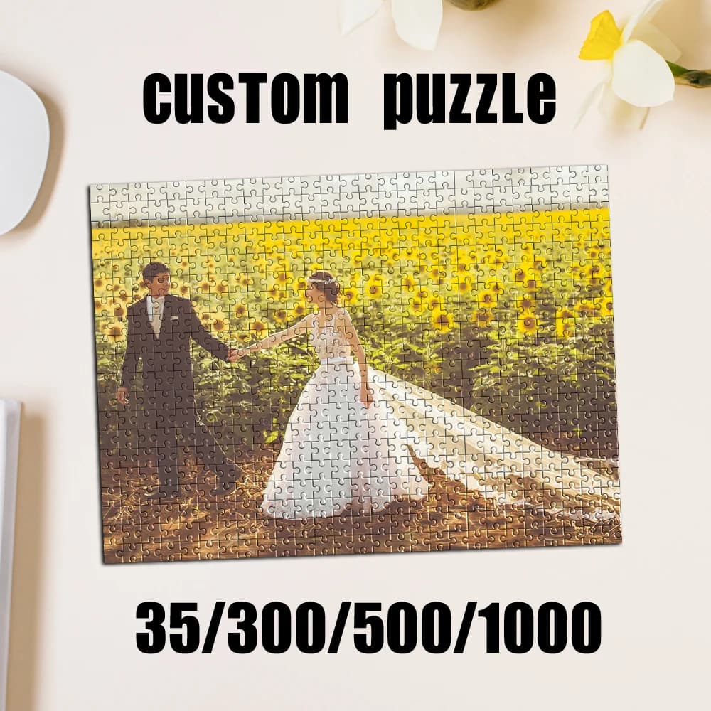 35/300/500/1000 pezzi Puzzle fotografico personalizzato genitore-figlio, puzzle fai da te personalizzabile, arte da parete con foto