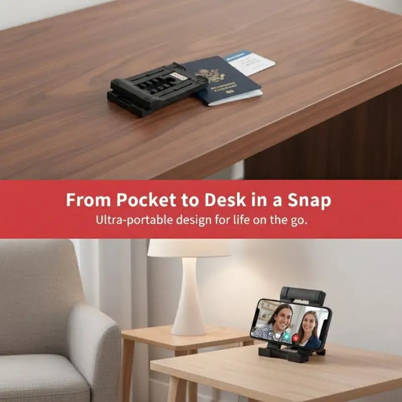 Universal Foldable Phone Tablet Stand 4 Adjustable Angles Anti-Slip Easy to Carry Holder for Outdoor Travel Video Calls