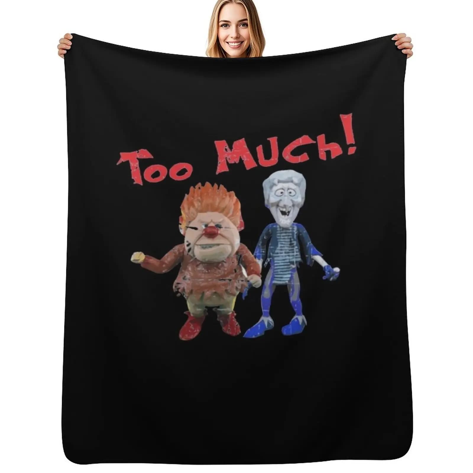 Heat Miser and Snow Miser from The Year Without a Santa Throw Blanket Plaid bed plaid Comforter Luxury Designer Blankets
