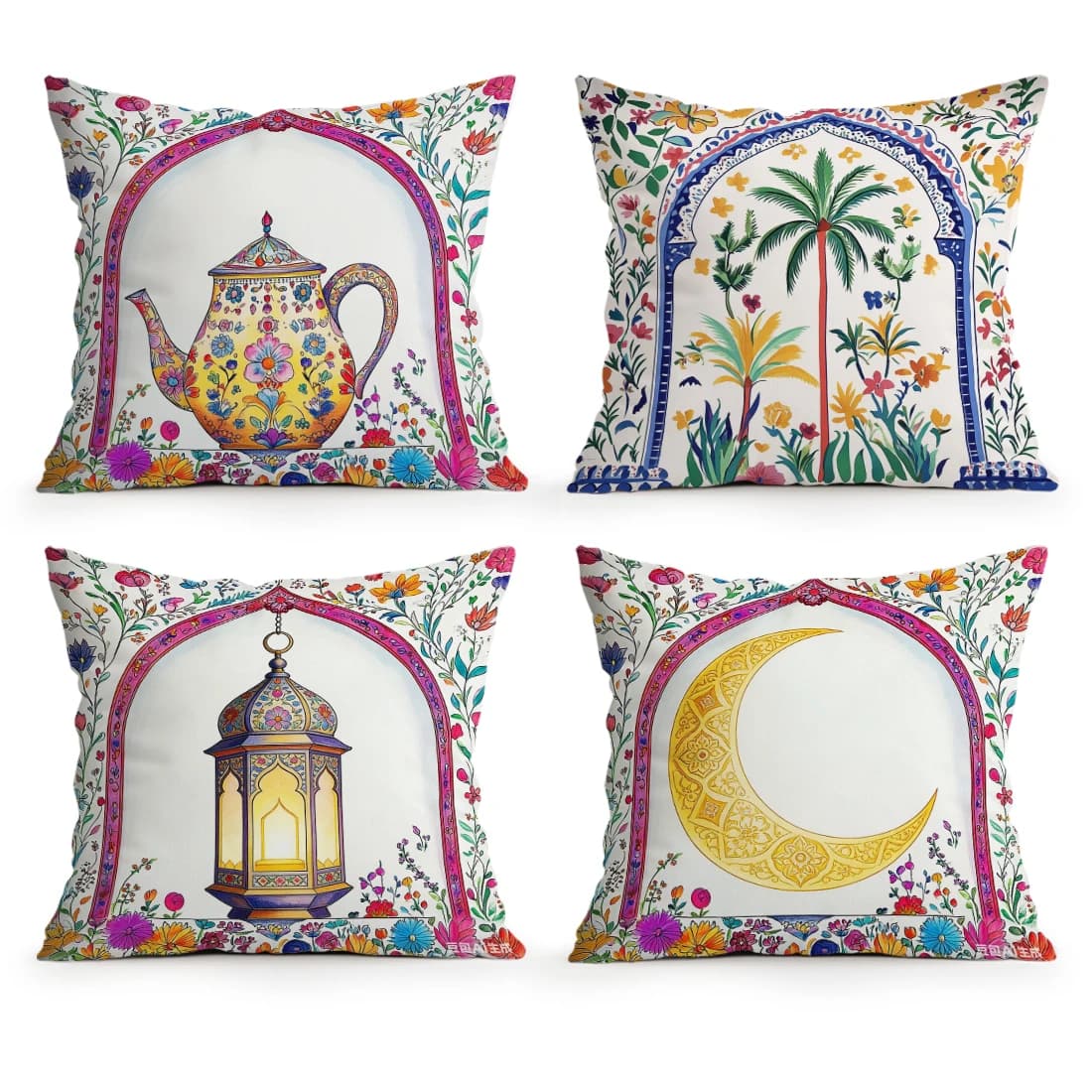 Festival Ramadhan decorazione islamica Cuscini Federa Fodera per cuscino in poliestere Federa per cuscino Decorazione per divano per auto per la casa