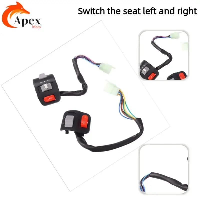 Interruttori per Manubrio Moto: Luci di Emergenza, Clacson, Indicatori di Direzione, Pulsante di Avviamento Elettrico per Scooter, E-bike, Ciclomotori