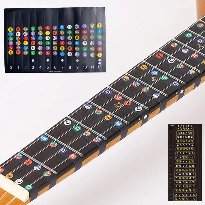 Adesivi per Mappe di Note per Chitarra, Accessori per Chitarra per Principianti, Decalcomanie per Chitarra Classica, Acustica ed Elettrica