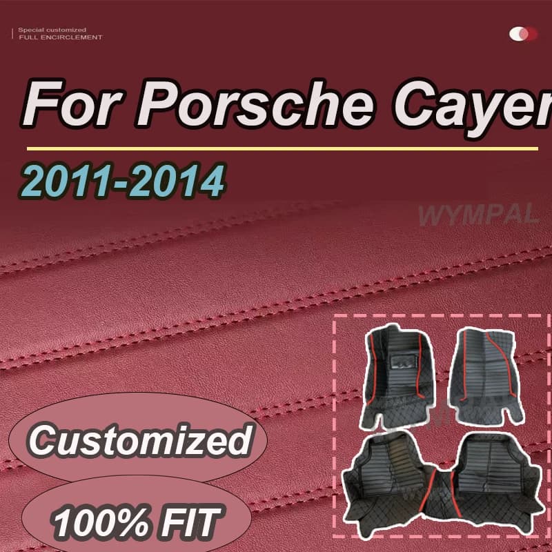 Tappetini per auto automobilistici personalizzati di LUSSO per Porsche Cayenne 2011 2012 2013 2014 Auto in pelle di lusso