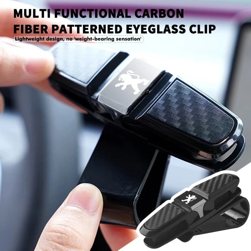 Car Sun Visor Glasses Carbon Fiber Sunglasses Clip Accessories For Peugeot Expert Rifter 206 307 308 3008 207 208 407 508 2008