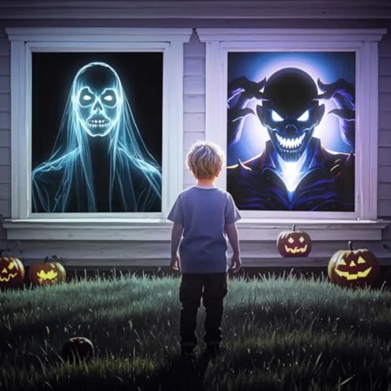 Holographic Projection Screen Material Indoor Holo Mesh Projector Screen Halloween Decorations Video Movie for Hang Mounting