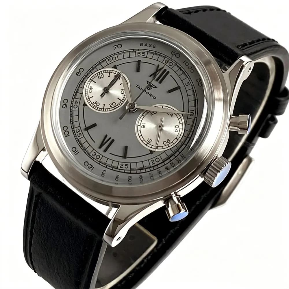 Nuovi Orologi al Quarzo per Uomo MIYOTA OS20 Cronografo Multifunzione Vetro Minerale 38mm Orologi Sportivi da Uomo in Pelle Tandorio 3ATM