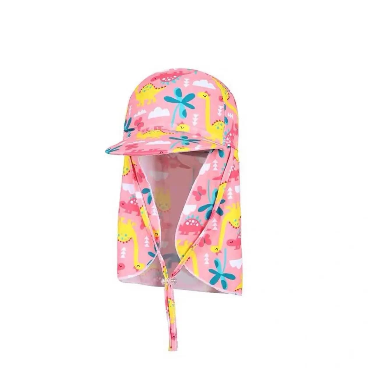 Cappello da nuoto per bambini con tesa larga, protezione solare, parasole da spiaggia, protezione UV per collo e orecchie, per ragazzi e ragazze