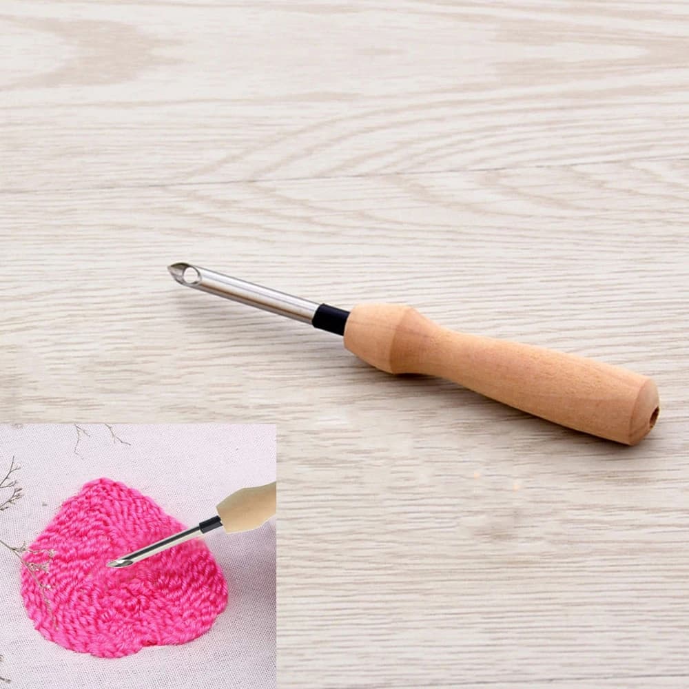 1PC penna da ricamo per maglieria tessitura fai da te feltro artigianale punzonatrice infila ago manico in legno strumento artigianato accessori per cucire