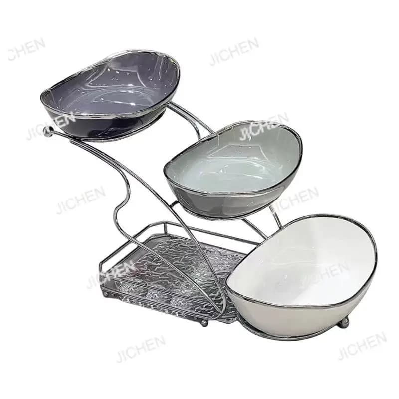Set di piatti da frutta multistrato in ceramica leggera e di lusso, piatti di frutta secca di fascia alta, piatti di caramelle, rinfrescamento del soggiorno alla moda p