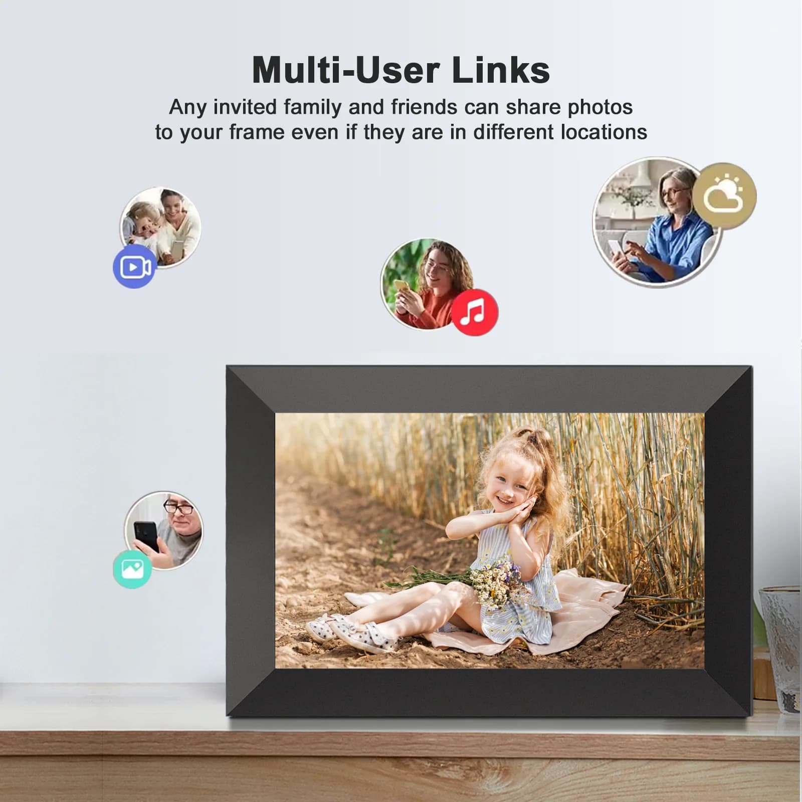 Cross-border 10.1 Digital Photo Frame Frameo Cloud Smart Touch WiFi Wireless Upload Electronic Photo Album 1280x800