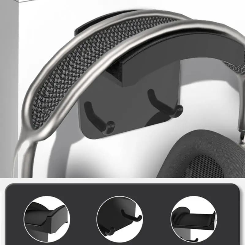 F42D Gancio per auricolari Gancio adesivo per cuffie Supporto a parete o gancio per cuffie sotto scrivania Rack universale