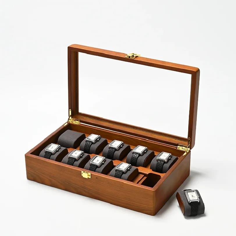 10 Grids Watch Box Wooden Jewelry Box Watch Organizer Case Men Women Mechanical Watchs Storage Case Wristwatch Display Box