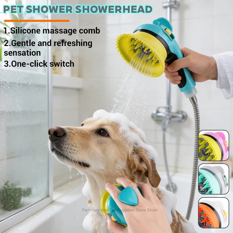 Pet showerhead cat and dog showerhead one key switch showerhead dog washing supplies brushes massage tools pet supplies