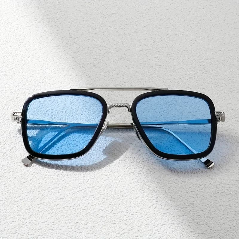 Men's Versatile Double Beam Metal Full Frame Elegant Retro Fashion Glasses Suitable for Daily Commuting