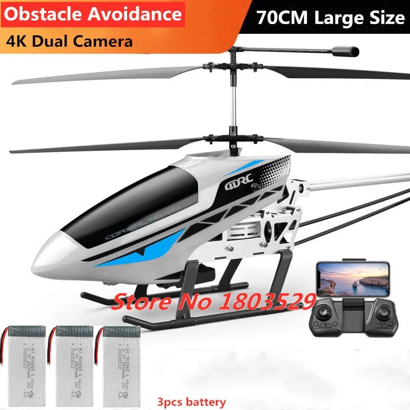 WIFI FPV 4K RC Aereo 70 centimetri Evitamento Ostacoli Elicottero Con 4K Doppia Fotocamera Altezza Fissa In Piedi 200M Distanza Elicottero