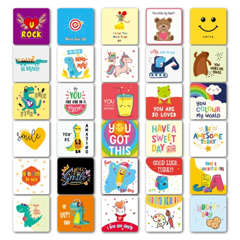 60pcs Pieces Lunch Box Notes For Kids Cute Lunchbox Notes For Kindergartners-F(x)
