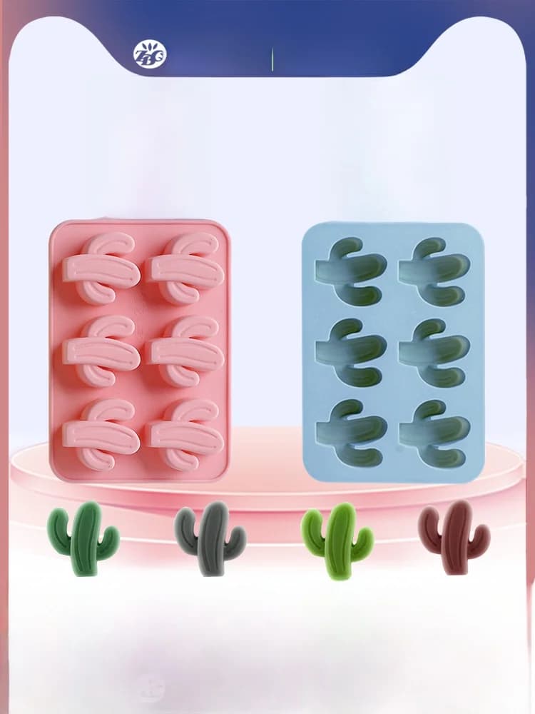 Stampo in silicone a forma di cactus per cubetti di ghiaccio, sapone fatto a mano, cottura, torte, gelatine e dessert - Utensile da cucina in stile francese