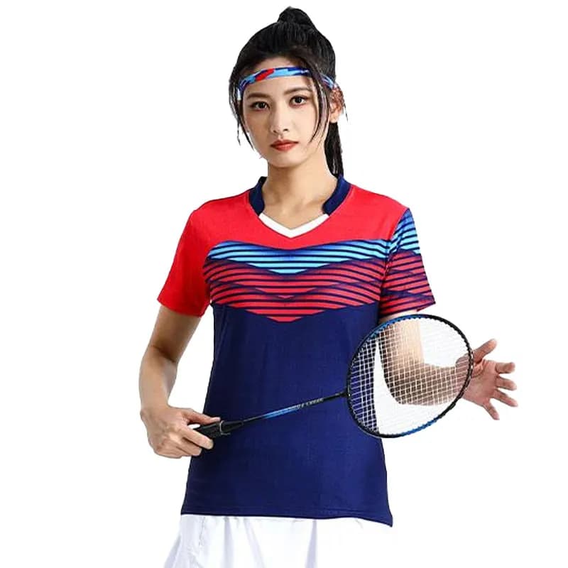 Ladies Patchwork Golf Ping Pong Gym Short Sleeves Race Ping Pong Volleyball T Quick Drying