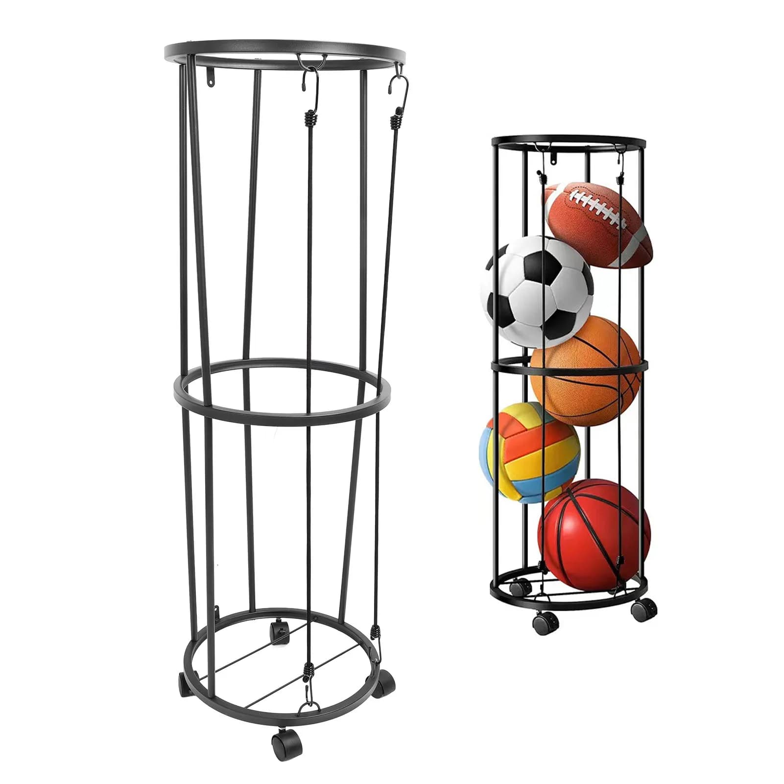Mobile Basketball Basket, Key Lockable, Basketball Wall Stand, Wheeled Ball Bearing
