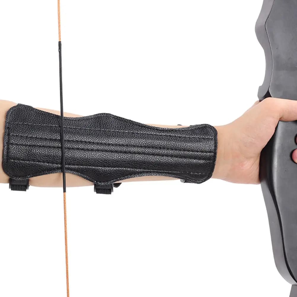 1Set Archery Armguard Protective Guard High-Class PU Material Comfortable Adjustable Design for Shooting Target Practice