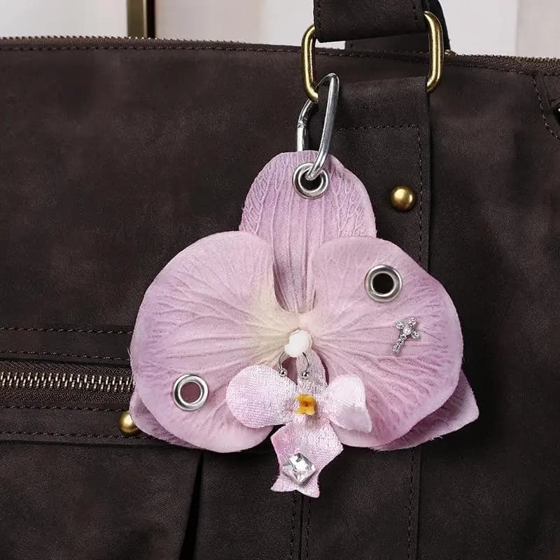 1 pz dolce creativo Phalaenopsis orchidea portachiavi squisita simulazione fiore ciondolo portachiavi borsa impiccagioni decorazione regali
