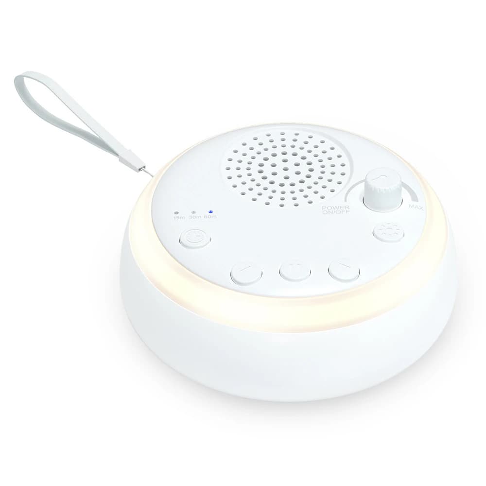 White Noise Machine Mini Baby Sleep Machine luce notturna incorporata 16 suoni rilassanti Timer 15/30/60 min per bambini adulti