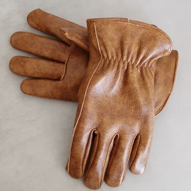 Guanti da lavoro per uomo Guanti da lavoro in vera pelle di vacchetta per protezione e sicurezza, guanti da campeggio, guanti da ciclismo, guanti da lavoro per esterni