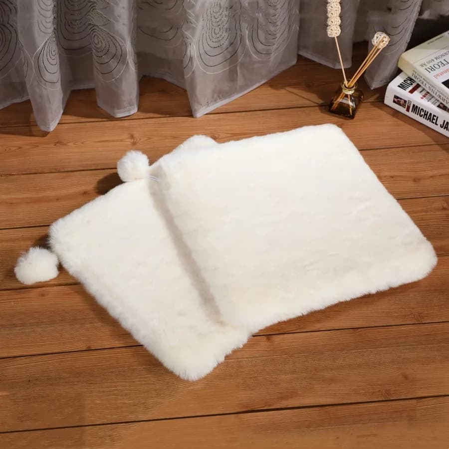 2-Pack 10.6x10.6 Piazza Finta Pelliccia di Coniglio Gatto Cane Letto Cuscino Zerbino per Gatto Albero Torre Finestra Persico Carrier Casa Gabbia Crate Ke