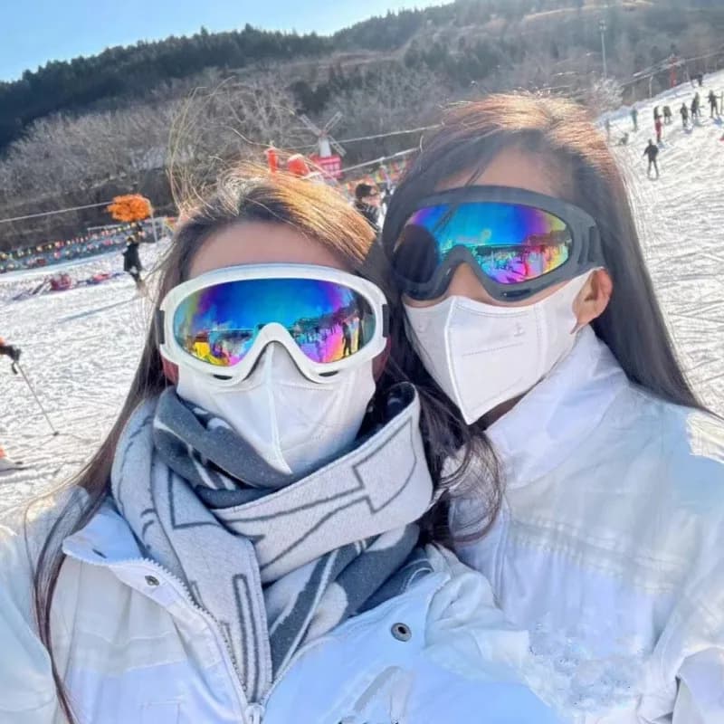 okuma 25 New windproof and anti fog skiing goggles winter cycling sports sunglasses single board anti glare and anti UV glasses