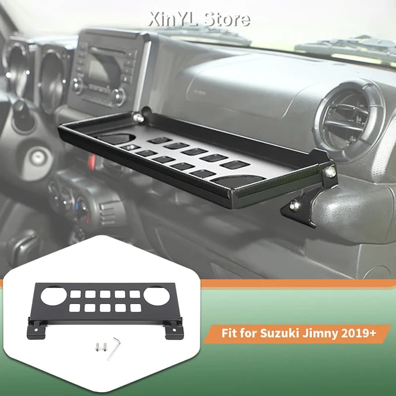 Metallo Co-pilota Maniglia Espansione Pieghevole Scheda di Immagazzinaggio Portabicchieri Per Suzuki Jimny 2019 Up Accessori Auto