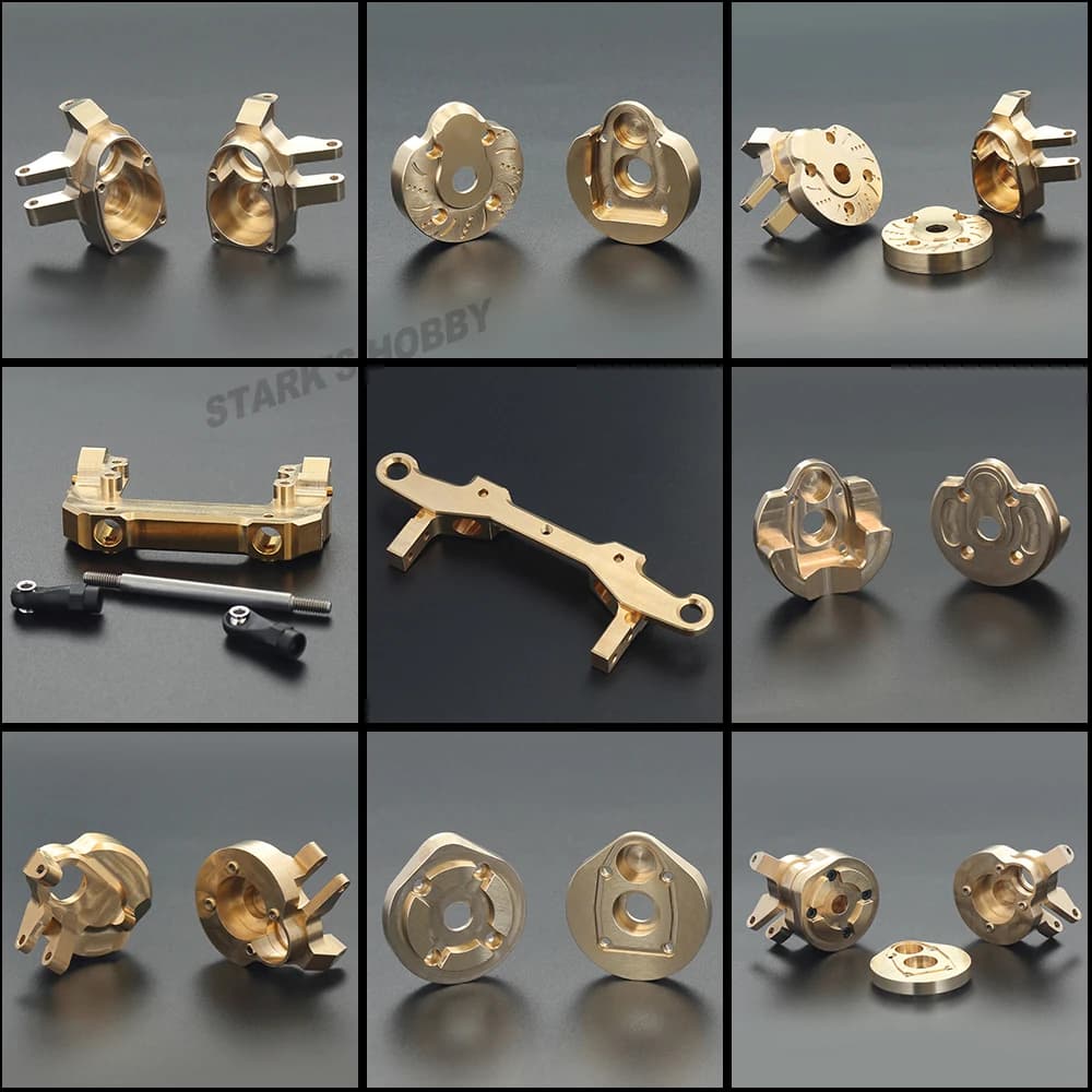 Heavy Duty Brass Bumper Support Steering Bushing Door Cover Plates for 1/10 RC Crawler Car Axial Capra SCX10 III
