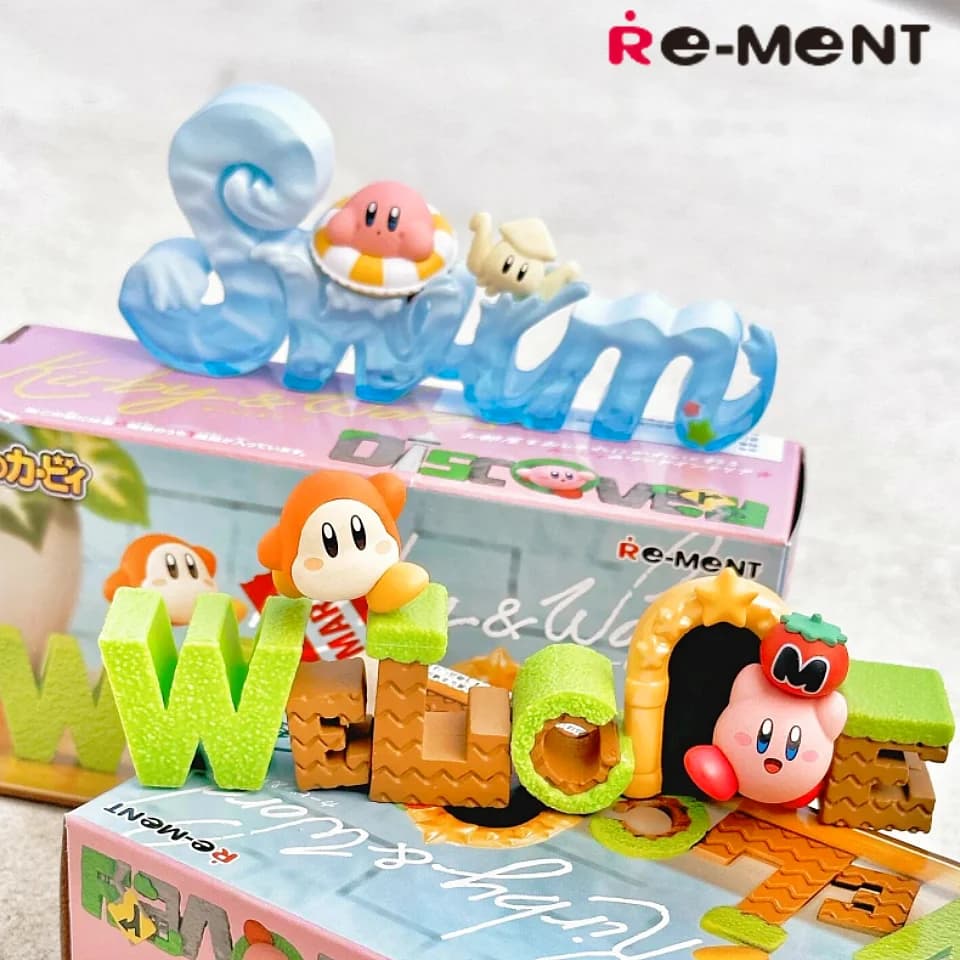 Re-Ment Kirby e Parole Action Figure Set 6 pezzi Swim Cafe Modello da collezione a tema Giocattoli per regalo Ornamenti per scatole cieche alla moda