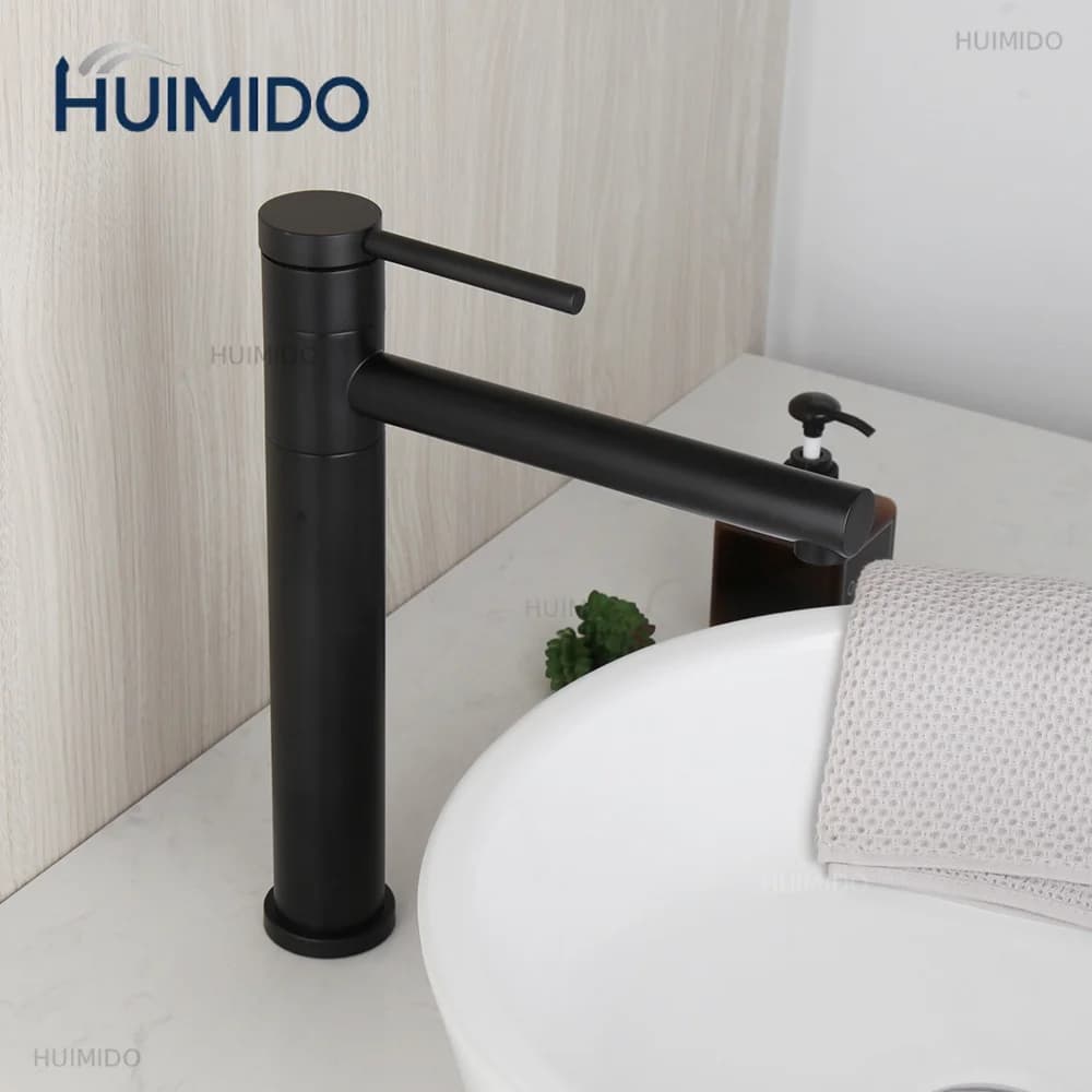 Nickel Brush Bathroom Basin Mixer Faucet Black 360 Swivel Wash Sink Mixer Tap Stream Spray Counter Top Hot & Cold Mixer