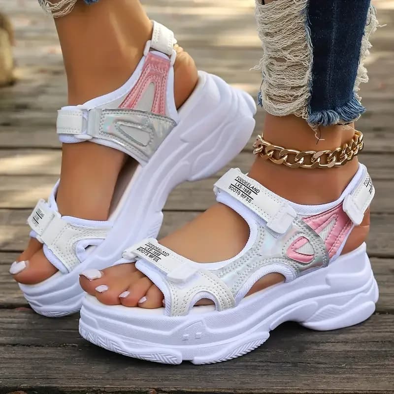 New summer fashion comfortable wear-resistant sandals with thick soles that improve the height casual sports shoes for women