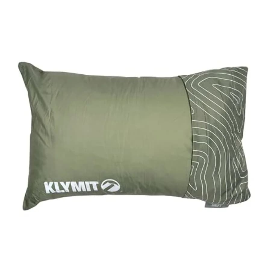 Cuscino da Campeggio Drift, Cuscino da Viaggio in Memory Foam Sminuzzato con Fodera Reversibile per Uso Esterno, Verde, Grande