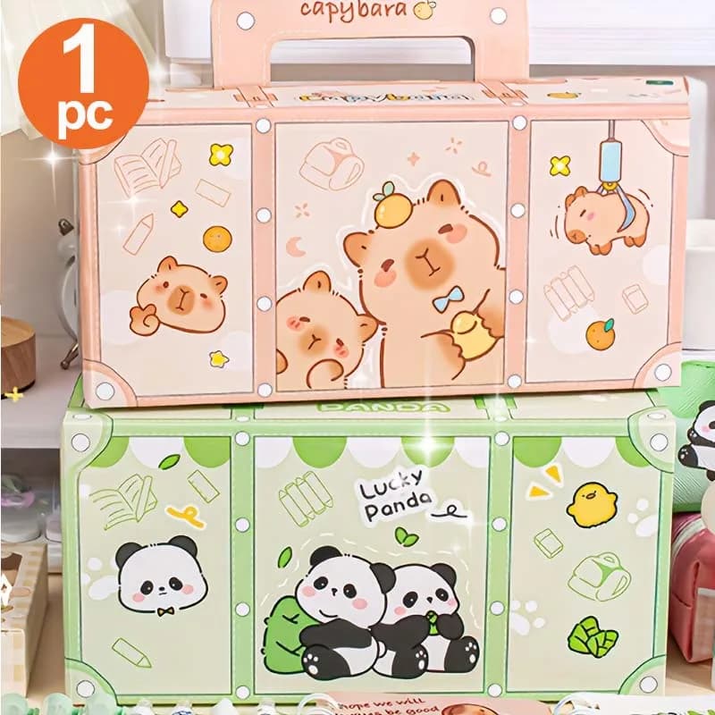 1 Stationery Gift Box Set, Blind Box, Includes Ballpoint Pens, Stickers, Notebooks, Pencil Cases, and Other Stationery, Portable Design, Various Styles, Complete Set, Suitable for Holiday Gifts, Parties, Daily Learning