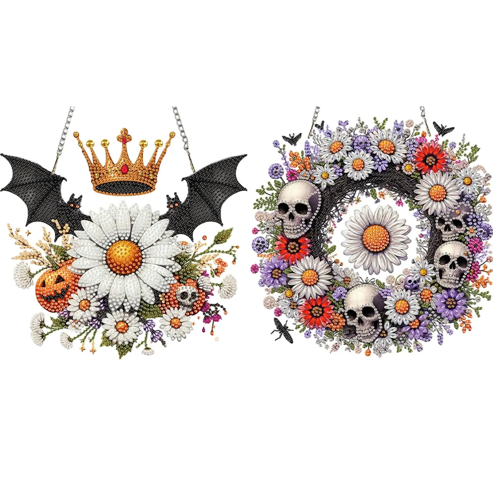 Set di Pendenti per Finestre in Acrilico 2D con Strass Fai-da-Te, Kit per Pittura Diamante, Ciondolo Decorativo Fai-da-Te per Casa