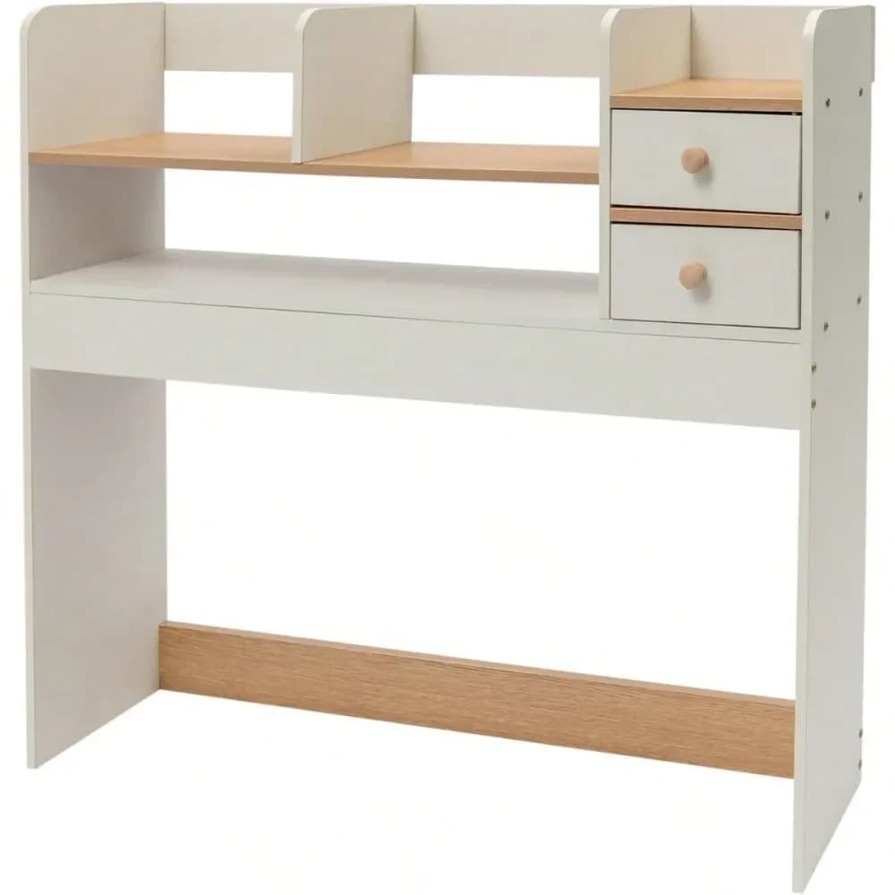 Scaffale da scrivania, scaffale da scrivania con 5 ripiani per scrivania del computer, espositore organizer da scrivania a 3 livelli con 2 cassetti, scaffale per libri da scrivania